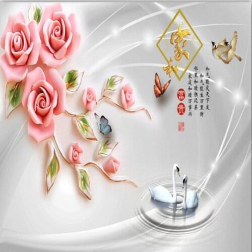 Dropshipping Colomac Embossed Wallpaper Jade Carving Rose 3D Flower Wallpaper 3d Foto Mural Living Room Tapeta 3d Do Sypialni