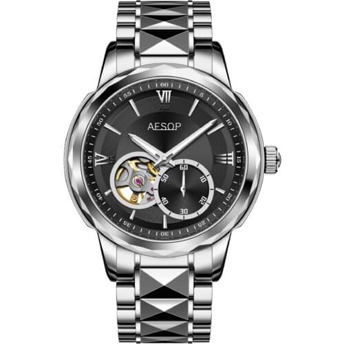 AESOP Top Brand Luxury Men Watches Japan Automatic Clock Man Tungsten Steel Waterproof Business Sport Mechanical Wristwatch