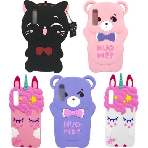 Silicone Cases For Samsung Galaxy A7 2018 Cover Soft Cartoon Unicorn Cat Back Case Cover For Samsung A7 2018 A750 A750F 6.0 Inch
