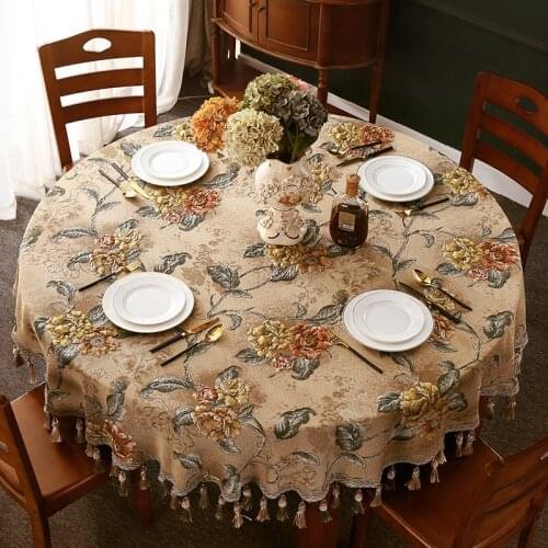 European-style Round Table Cloth 2 Meters Large Round Table Home 1.8 Meters Round Table Round Table Cloth High-end Luxury