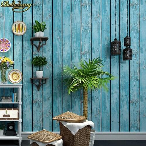Beibehang Retro nostalgic old wall paper antique wood bar personality fashion clothing store barber shop flooring wood wallpaper