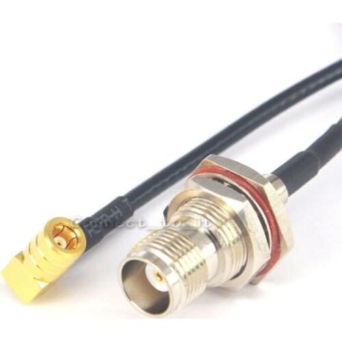 TNC Female Bulkhead to SMB Female Righg Angle RF Coax Adapter Connector Cable 20CM