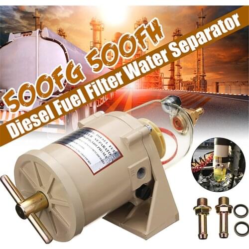500FG 500FH Fuel Filter Oil/Water Separator Marine Boat Trucks 90GPH Boat D-Iesel Filter Marine Engine Fuel Water Separator