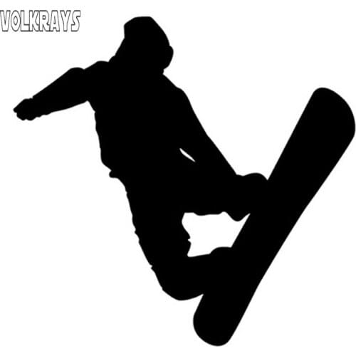 Volkrays Creative Car Sticker Figure Skating Ski Snowboarding Body Accessories Reflective Waterproof PVC Decal,11cm*11cm