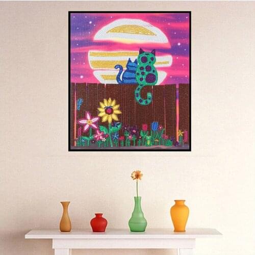 Cat in Love Special Shaped Drill 5D Diamond Embroidery Diamond Mosaic Round Diamond Painting Cross Stitch Kits Home Decoration