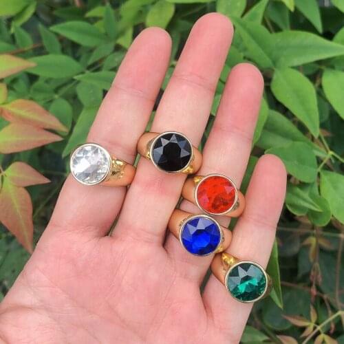 2021 New Rainbow Rings Europe Gold Trendy Big Crystal Ring For Women Wedding Luxury Cz Fashion Jewelry Accessories anillos