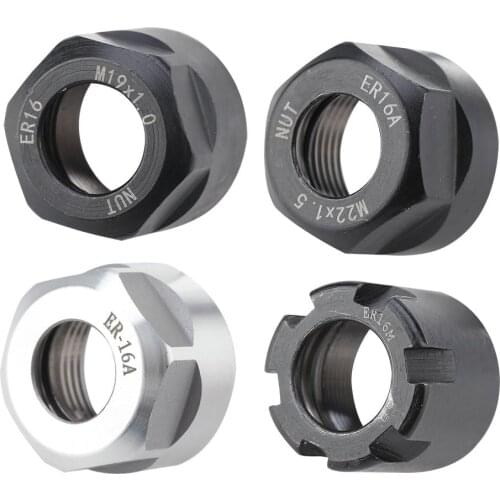 1Pcs ER16 A&M Type M22*1.5/M19*1.0 Collet Clamping Nut Hex Nut for CNC Milling Chuck Tool Holder Replacement Lathe Machine Tools