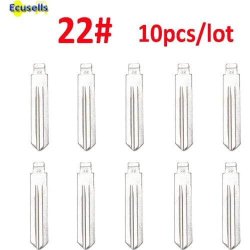 10pcs/lot Uncut blank blade 22# For Nissan A33 Livina Tiida Teana X-Trail Sunny NO.22 fly Key Blade Car Key for KD remote