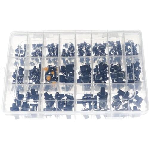 250pcs 20 types 6x6mm /12x12mm 4-foot micro-switch key switch light touch switch button switch