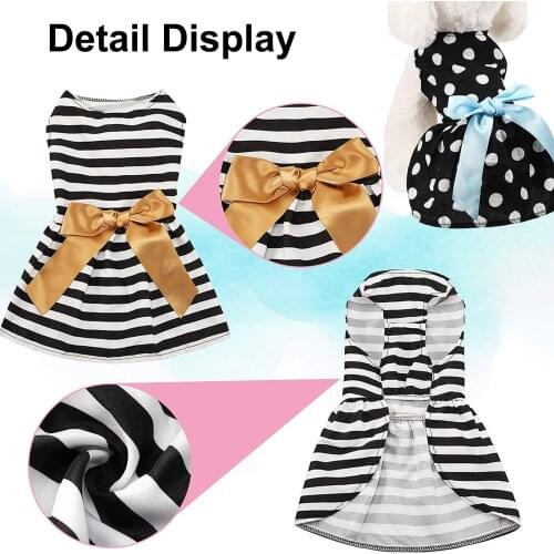 3pc/set Cute Ribbon Dog Dress Pet Clothes Summer Puppy Skirt Pet Dresses Clothing For Small Medium Dogs Puppy Shirts Clothes
