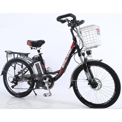 6 variable speed electric bicycle 24inch electric bike aluminum alloy e bike front and rear disc brakeslithium battery bicycle