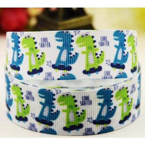 22mm 25mm 38mm 75mm Dinosaur Cartoon printed Grosgrain Ribbon party decoration 10 Yards X-02998