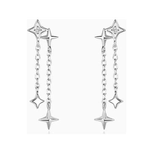 925 Sterling Silver Tassel Cross Charm Drop Earring For Women Girls Wedding Party 2021 Fashion Jewelry eh1281