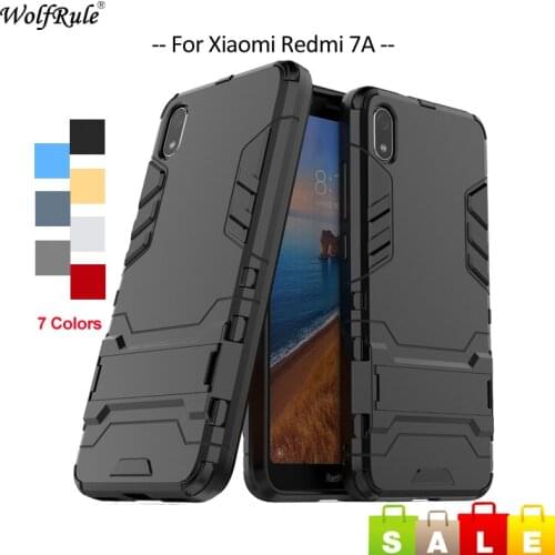 For Cover Xiaomi Redmi 7A Case TPU & PC Holder Bumper Anti knock Protective Back Phone Case For Xiaomi Redmi 7A Cover 5.45