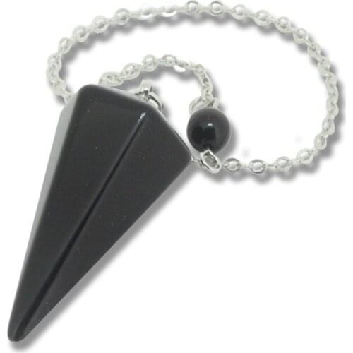 2017 Hot Sale Natural Stone Crystal Faceted Stone Pendulum Pyramid Healing Reiki Chakra Dowsing Pendant for Men Women