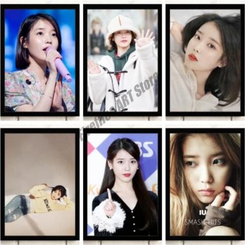 Canvas Painting IU Lee Ji Eun Korean Female Star Singer Wall Art Nordic Posters and Prints Pictures for Living Room Decoration