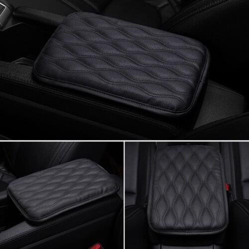 Car Armrest Pad Black Leather Auto Central Center Console Arm Hand Rest Seat Box Mat Protective Covers