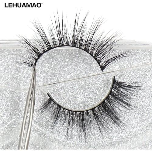 LEHUAMAO Mink Eyelashes 100% Cruelty free Handmade 3D Mink Lashes Full Strip Lashes Soft False Eyelashes Makeup Lashes A13