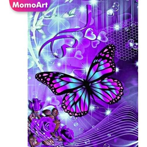 MomoArt DIY Diamond Embroidery Butterfly Animal Picture Of Rhinestone Diamond Painting Full Drill Square Mosaic Handmade Gift