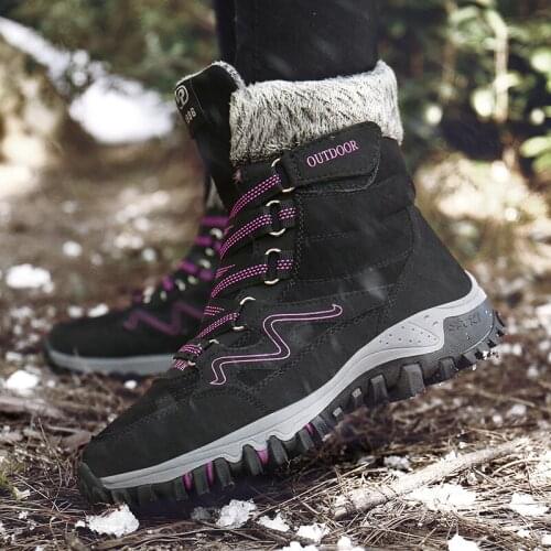 Leather Men Boots Winter with Fur 2021 Warm Snow Boots Men Winter Work Casual Shoes Sneakers Military Rubber Ankle Boots JKPUDUN