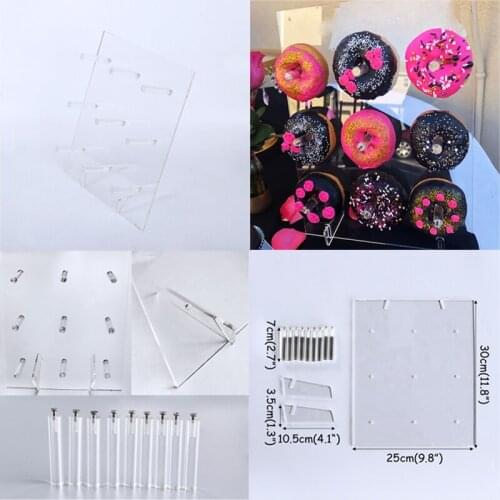 Acrylic Donut Wall Stand Doughnut Holder Wedding Baby Shower Party Table Decor Kids Birthday Party Favors Mariage Party Supplies