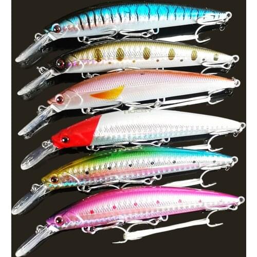 NOEBY 6pcs/Bag 110mm 36g Minnow Sinking Fishing Lure Hard Bait with Treble Hooks Isca Artificial Para Pesca Leurre Peche NBL9448