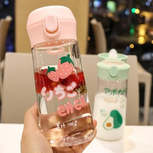 New Cute Cartoon Fruit Plastic Water Bottle BPA Free Portable Large Capacity Leakproof Outdoor Sports Direct Drinking Bottles