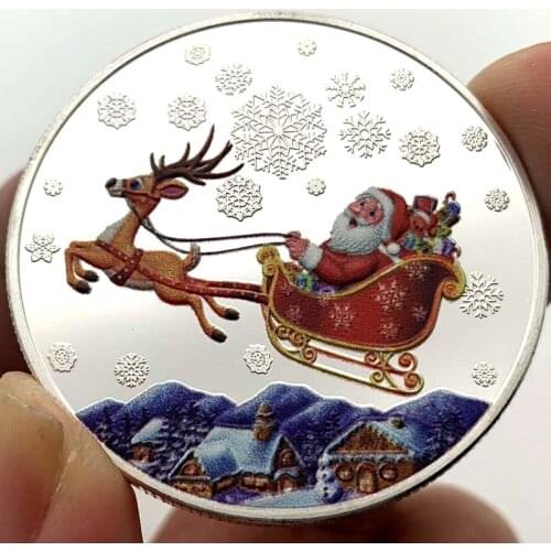 Newest Christmas Silver Coin 2021 New year gifts Santa Claus Commemorative Coins Souvenirs Gifts Drop Shipping