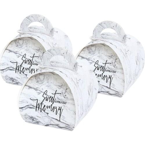 New wedding candy box marble carton paper boxes for packaging Baby Brithday goodie bags Cute Mini Party favors Supplies