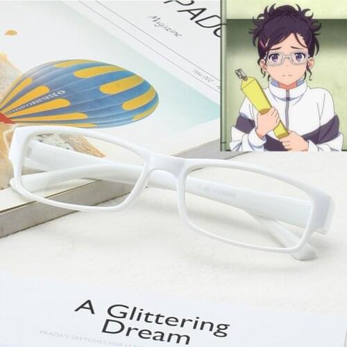 Wonder Egg Priority Suzuhara Minami Cosplay Eyeglasses White Eye Glasses Anime Eyewear Halloween Costume Prop