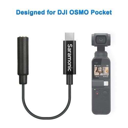 Saramonic SR-C2006/SR-C2007 3.5mm TRS(Female)Jack to USB Type-C (Male)Audio Adapter for DJI Osmo Pocket/ACTION