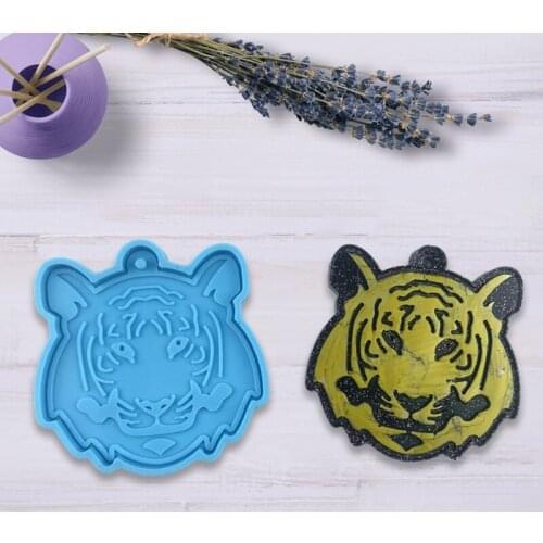 M2EA DIY 3168 Tiger Head Silicone Epoxy Mold DIY Keychain Pendant Jewelry Crafting Mould for Valentine Gift Craft