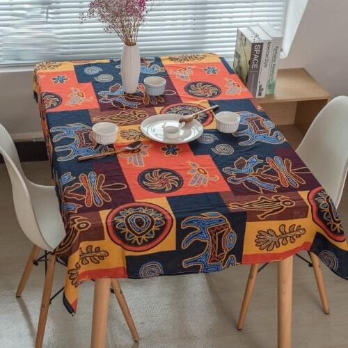 NarwalDate Maya Style Table Cloth Rectangle Printed Table Covers Dustproof Thick Tablecloths for Wedding Home Mexican Party