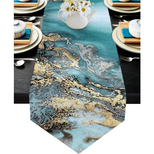 Marble Texture Ink Line Modern Table Runner Wedding For Party Event Home Decoration Table Cover Mat Decor Accessories