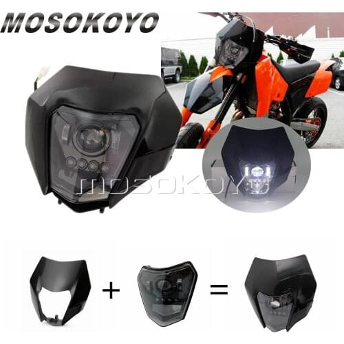 LED Enduro Headlight TPI Six Days Dual Sport Lighting HI/LO Beam Dirt Bike Head Lamps For EXC XC-W EXC-F 150 250 300