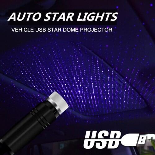 LED Car Roof Star Night Light Projector Atmosphere Galaxy Lamp USB Decorative Lamp Adjustable Multiple Lighting Effects