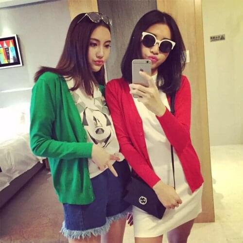 Thin knitted cardigans womens spring autumn cardigan casual long sleeve tops V neck solid women sweater coat solid color loose