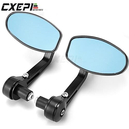 Universal Motorcycle 7/8'' 22mm Motorcycle Aluminum black Rear View Handle Bar End Side Rearview Mirrors