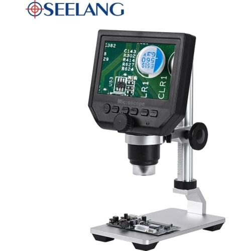 3.6MP 4.3inch HD LCD video camera USB led + metal stand ZOOM 600X electronic stereo digital microscope soldering phone repair