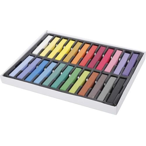 Temporary Portable 24 Colors Chalk Stick Hair Color Dye Kit Hair Color Alcohol-Free Styling Chalks Hair Crayons Tools TSLM2