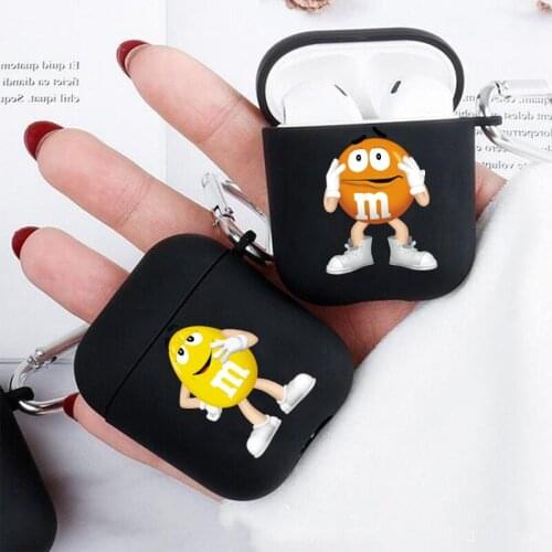 Funny Cute MM Coffee Chocolate Beans Case For Apple Airpods 1/2 Silicone Headphone Air Pods 2 1 Box Protection Cover Cases