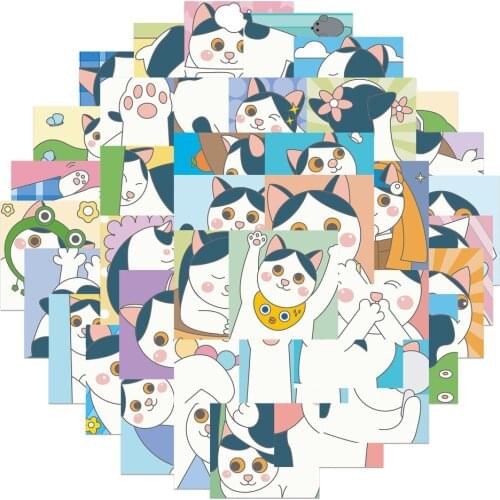 10/50Pcs/box Cartoon Cat Stickers Cute Kitten Diary Journal Decoration Stickers Stationery DIY Scrapbooking