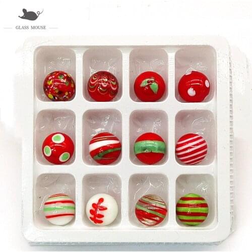18mm RED Handmade Glass Marbles Balls Charms Home Decor accessories for Fish Tank Vase filled pellet game Toys for Kids Children