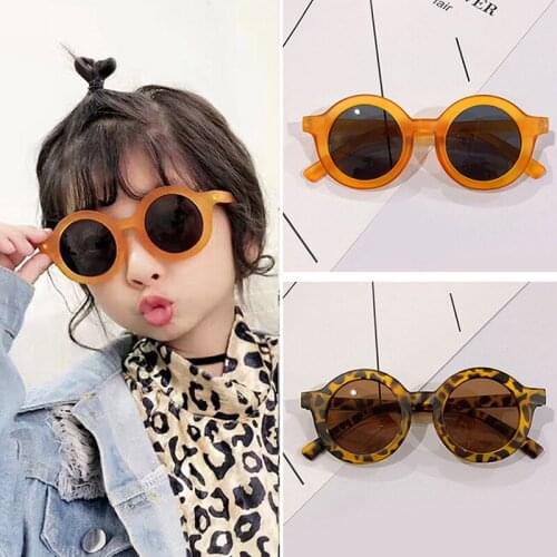 2021 Boy Girl Cute Cartoon Bear Shape Round Sunglasses Children Vintage Sunglasses UV Protection Classic Kids Eyewear D19