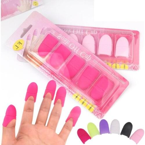 5pcs/set Silicone Nail Art Soak Off Cap Reuseable UV Gel Polish Varnish Remover Clean Degreaser Clip Wraps Rubber Manicure Tools