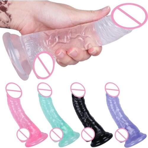 7.8Inch Realistic Soft Dildo Strong Suction Cup Female Masturbation Sex Toy