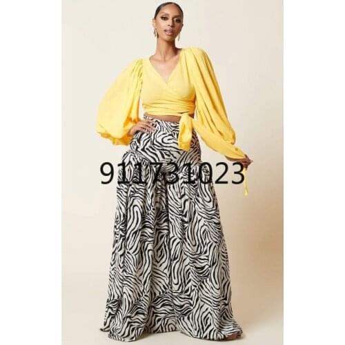 Dashiki African Pants For Women Wide Leg Pants Trousers Sexy High Waist Autumn New Fashion Casual Female Ropa Dama Bazin Africa