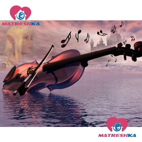 Diamond embroidery new arrivals 5d diamond painting violin diamond mosaic picture of rhinestones diamond art square painting