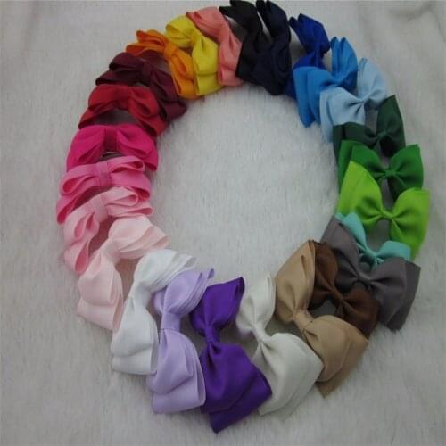 XIMA 25pcs/lot 4"High Quality Ribbon Hair Bows without Clip for Kids Hair Accessories