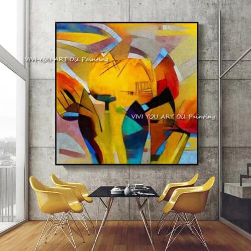 Large Size 100% Handpainted Colorful Kandinsky oil painting Canvas Figure Pictures for Living Room Home Decoration Wall Art